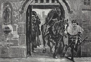 Luther escaping from Augsburg by English School