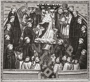 Lydgate Presenting His Book to King Henry V, from 