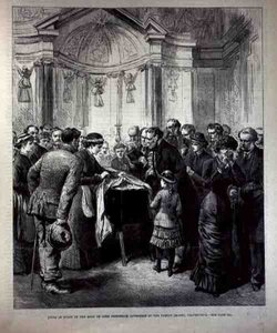 Lying in State, the Body of Lord Frederick Cavendish in the Family Chapel, Chatsworth