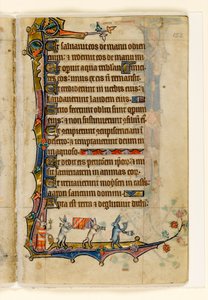 A Rabbit Funeral Procession, Marginal Decoration from the Macclesfield Psalter, Use of Sarum, East Anglia (c.1330) by English School