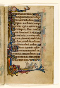 A Hare and a Dog Playing an Organ, Marginal Decoration from the Macclesfield Psalter, Use of Sarum, East Anglia (c.1330) by English School