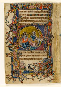 The Father and Son, Historiated Initial from the Macclesfield Psalter, Use of Sarum, East Anglia (c.1330)