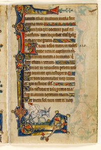 A Man Riding Backwards, Marginal Decoration from the Macclesfield Psalter, Use of Sarum, East Anglia (c.1330) by English School
