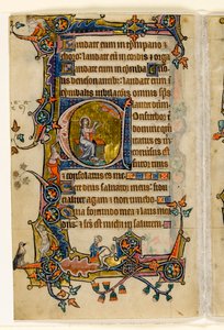 Isaiah Praying, Historiated Initial from the Macclesfield Psalter, Use of Sarum, East Anglia (c.1330) by English School
