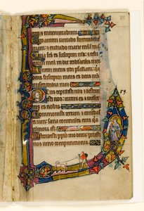 A Penitant with Dog, Marginal Decoration from the Macclesfield Psalter, Use of Sarum, East Anglia (c.1330) by English School