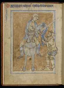 MS 370, St. Martin and the beggar, from an illuminated manuscript by English School