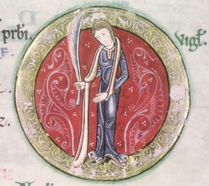 Virgo, from the Hunterian Psalter, c.1170 (detail) by English School