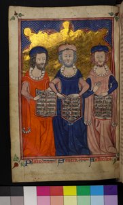 Illustration of Plato, Seneca and Aristotle