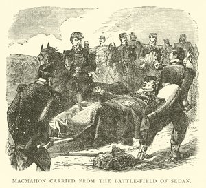 Macmahon carried from the Battle-field of Sedan, September 1870 by English School