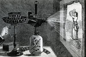 Magic Lantern projecting a maternal scene by English School