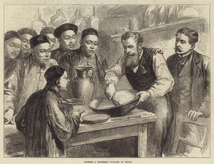 Making a Christmas pudding in China by English School