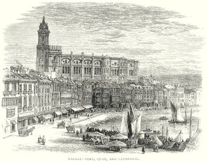 Malaga – Port, Quay, and Cathedral by English School