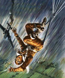 Man Falling with Parachute
