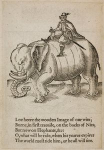 Man riding an elephant, illustration from 