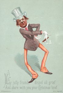 Man with Top Hat smoking Cigar by English School