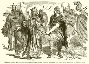 Manners of the Anglo-Danes--Meeting of Edmund Ironside and Canute, in the Isle of Olney, 1016 by English School
