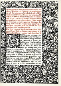 Manuscript with historiated initial G and full page-border, 1893 by English School