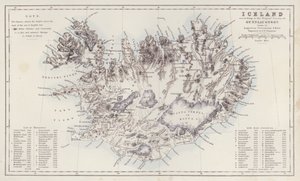 Map: Iceland, According to the Trigon Survey of Gunnlaugsson Drawn by Augustus Petermann by English School