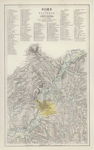 Map: Rome, with its Environs, according to the Survey of Baron Moltke, in 1845 and 1846, drawn by Augustus Petermann by English School