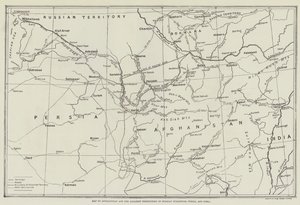 Map of Afghanistan and the Adjacent Territories of Russian Turkestan, Persia, and India by English School