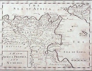 Map of Africa Propria and Numidia (Modern Tunisia and Algeria) late 18th century by English School