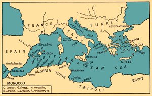 Map of Ancient Piracy and Barbary Corsairs, from 