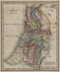 Map of Canaan of the Holy Land for General Purposes by English School