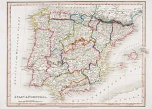 Map of Spain and Portugal