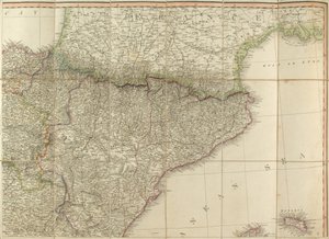 Map of Spain Said to Have Been Used by the Duke of Wellington by English School
