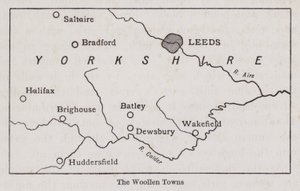 Map Showing the Woollen Towns of Yorkshire (litho) by English School