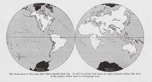 Map Showing Where Eternal Snow Lies by English School