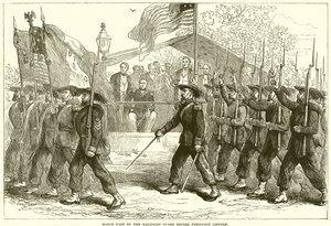 March Past of the Garibaldi Guard Before President Lincoln by English School