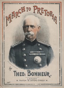 March to Pretoria, Sheet Music Cover Featuring a Portrait of Field Marshal Lord Roberts by English School