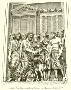 Marcus Aurelius Sacrificing before the Temple of Jupiter by English School