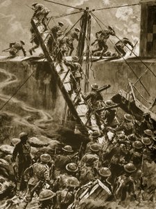 Marines and Bluejackets Springing Up in the Gangways from H.M.S Vindictive by English School