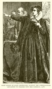 Mary Queen of Scots protesting against the Commissioners Appointed to Inquire into her Conduct, 1568 by English School