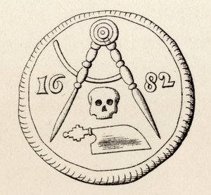 Masonic seal of the Carpenters of Maestricht, dated 1682, from 