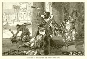 Massacre of the Hivites by Simeon and Levi by English School