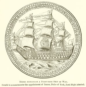 Medal Exhibiting a First-Rate Ship of War by English School