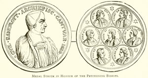 Medal Struck in Honour of the Petitioning Bishops by English School