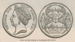 Medal for the opening of Blackfriars new bridge, London by English School