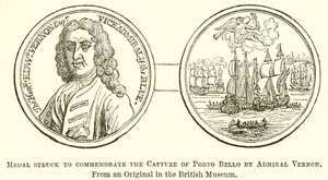 Medal struck to Commemorate the Capture of Porto Bello by Admiral Vernon by English School