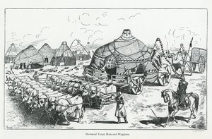 Medieval Tartar Huts and Wagons by English School