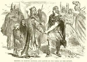 Meeting of Edmund Ironside and Canute on the Banks of the Severn by English School