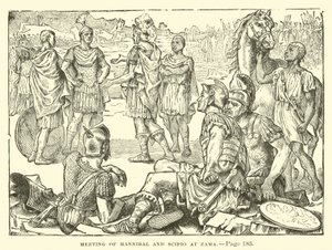 Meeting of Hannibal and Scipio at Zama by English School