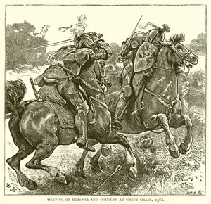 Meeting of Hotspur and Douglas at Chevy Chase, 1388 by English School