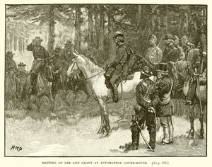 Meeting of Lee and Grant at Appomattox Court-House by English School