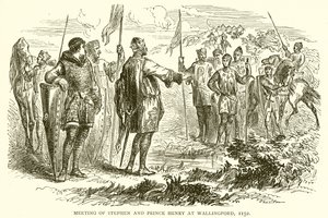 Meeting of Stephen and Prince Henry at Wallingford, 1152 by English School