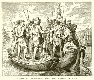 Meeting of the Emperor Valens with a Barbarian Chief by English School