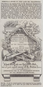 Memorial-Stone to the late Mr Braidwood by English School